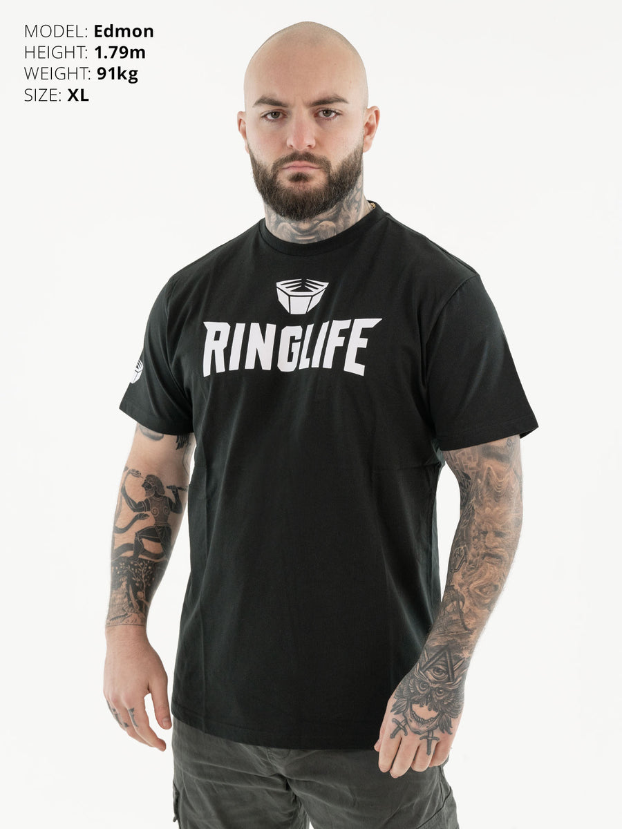 ringlife RINGLIFE TShirt Logo schwarzweiß – RINGLIFE Fightwear