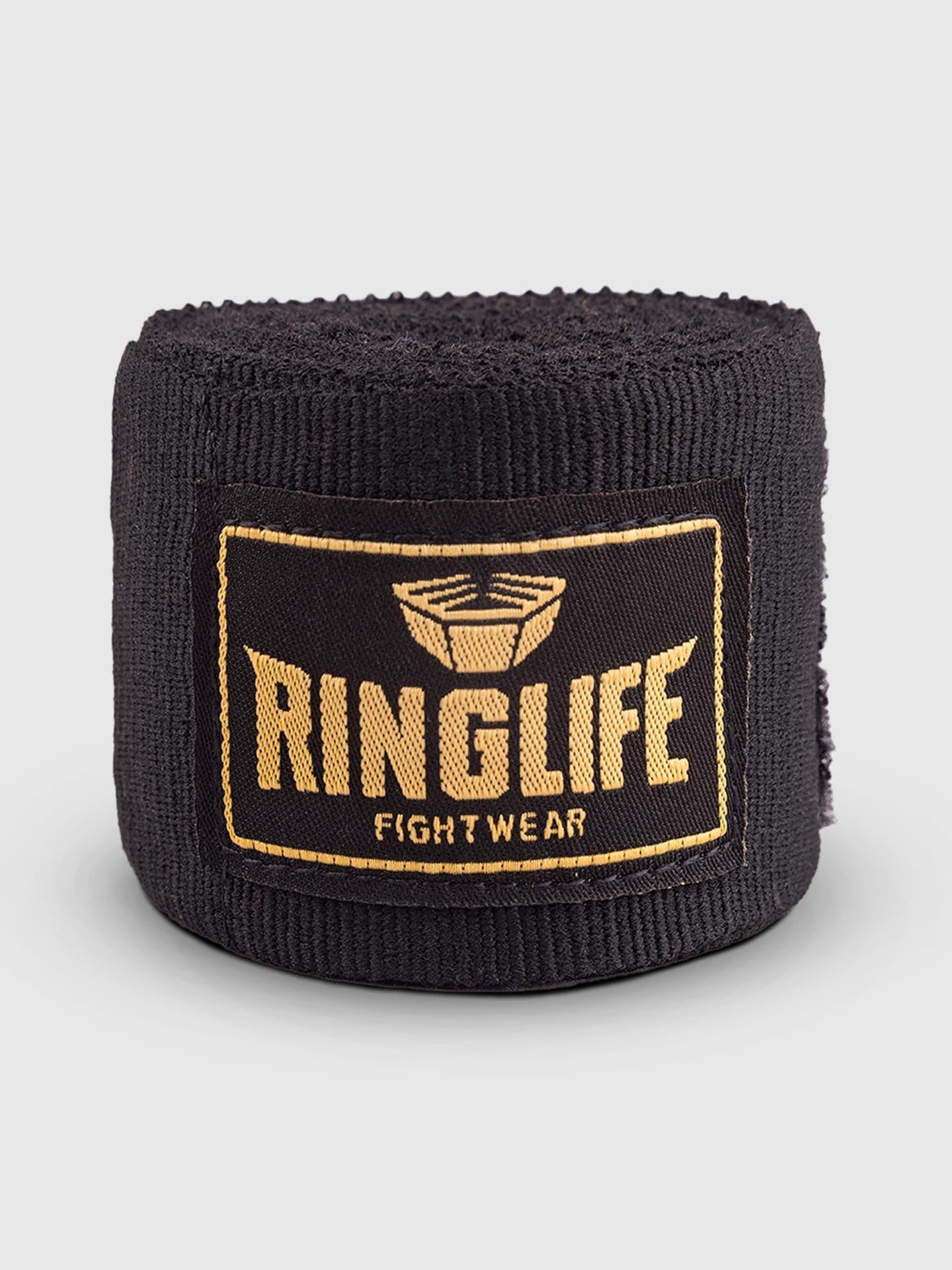RINGLIFE Boxbandagen, Logo, 4,5 m, schwarz