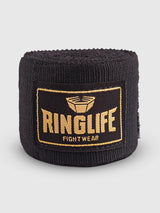 RINGLIFE Boxbandagen, Logo, 4,5 m, schwarz