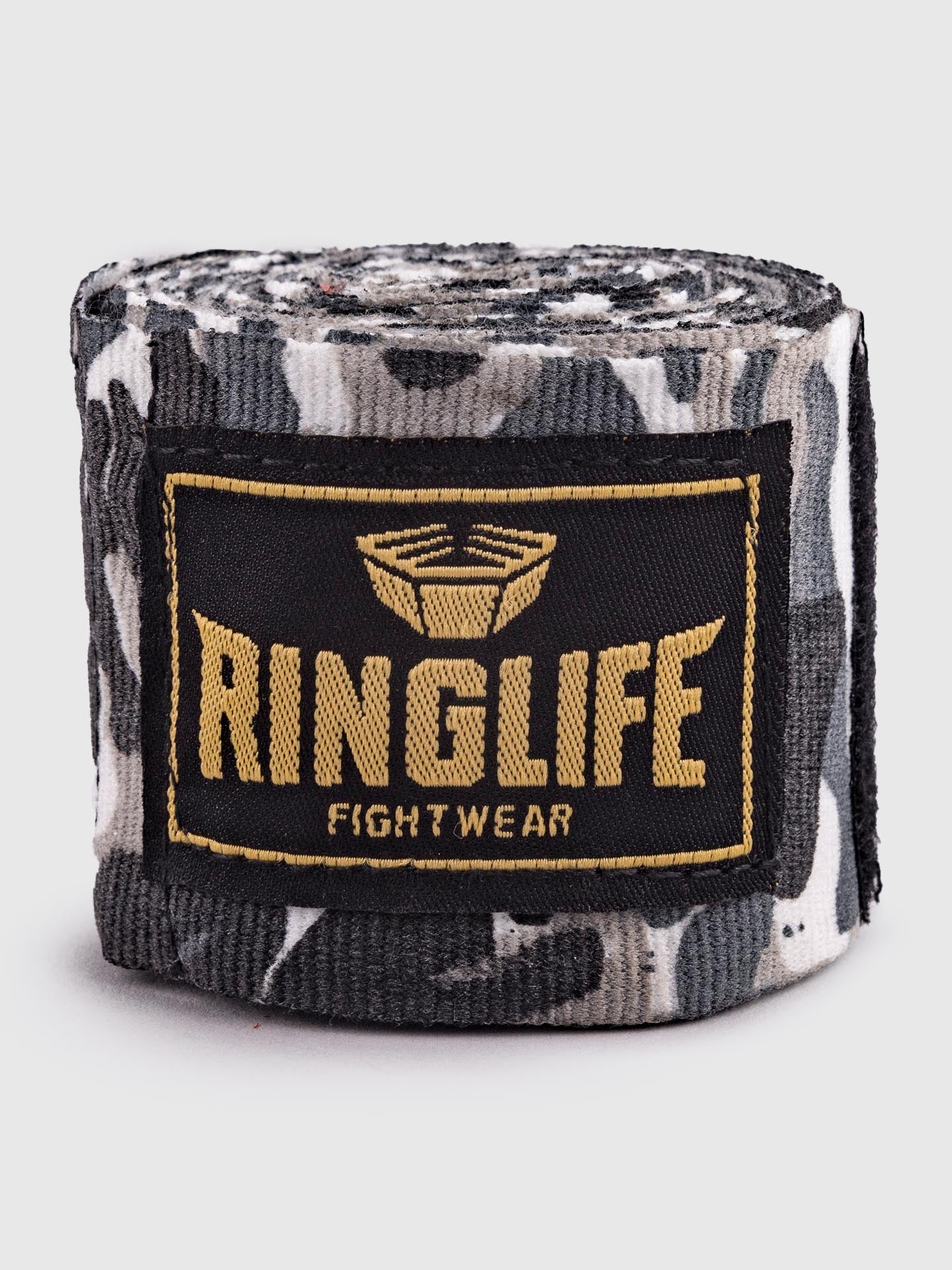 RINGLIFE Boxbandagen, Logo, 4,5 m, camo grau