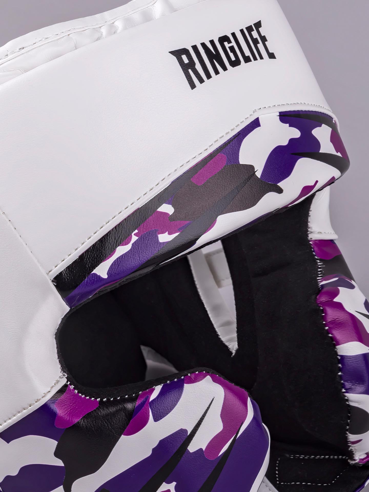 RINGLIFE Kopfschutz, Unit, weiß-lila-camo