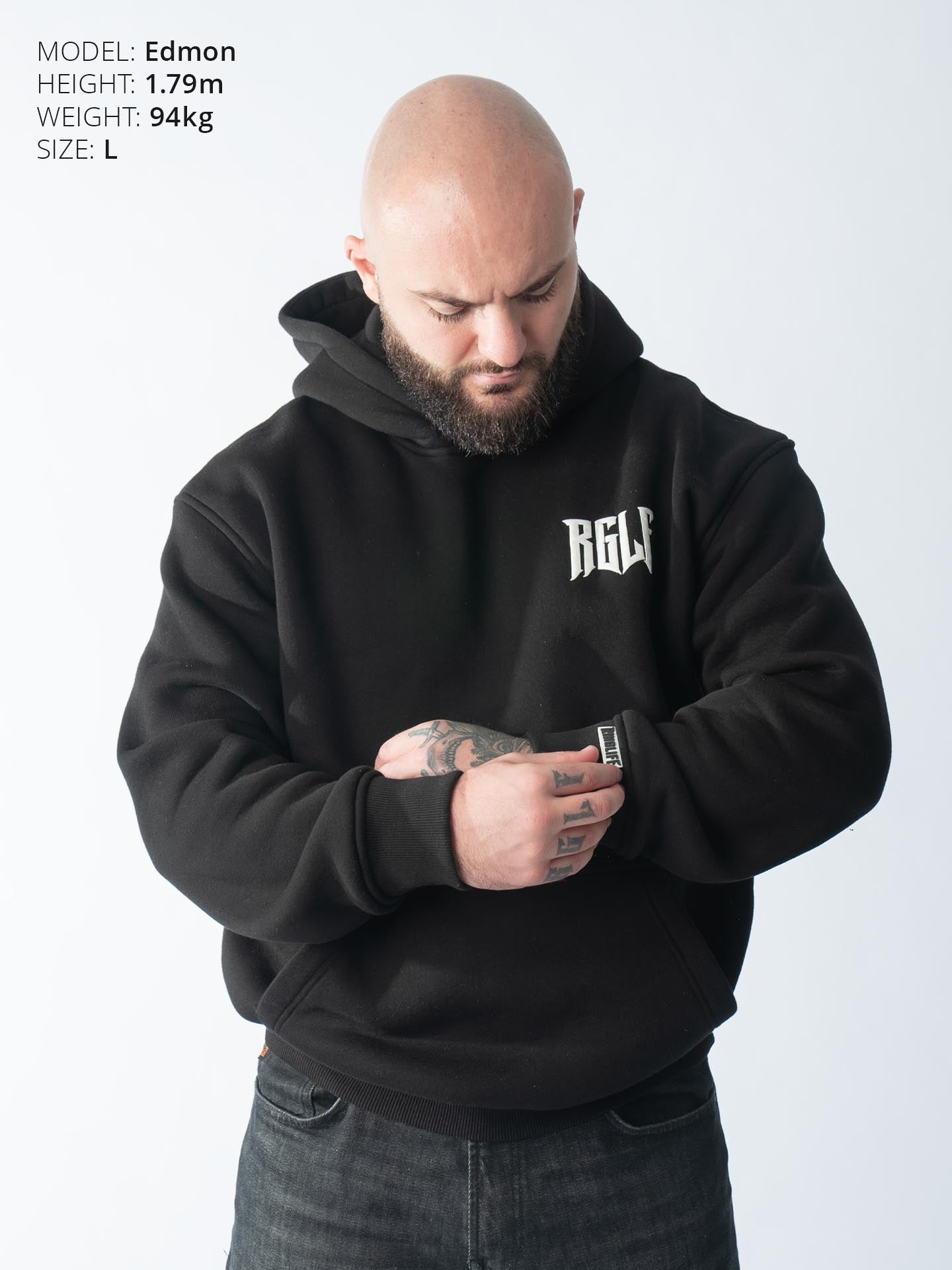 RINGLIFE Hoodie Oversized, R, schwarz