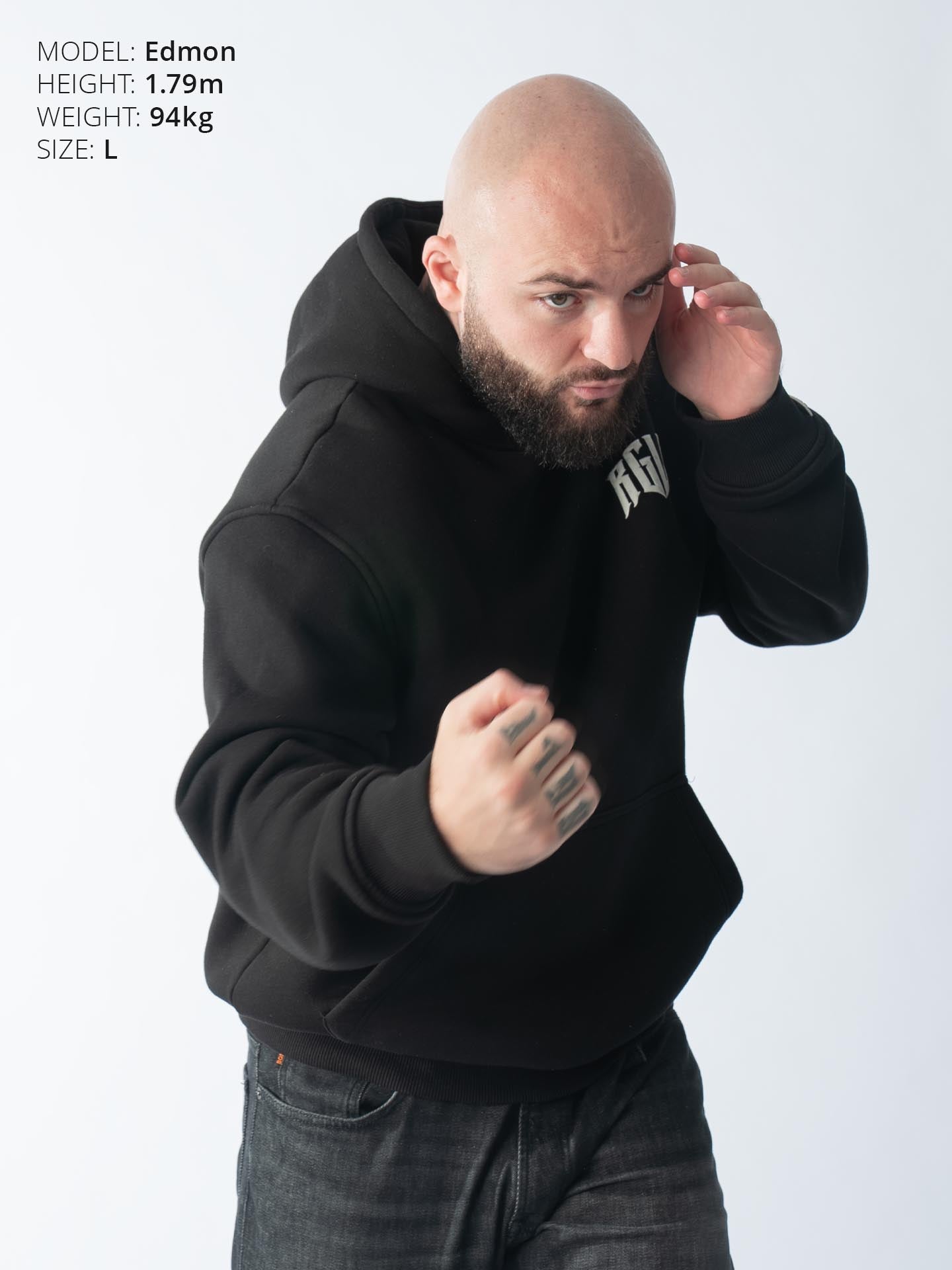 RINGLIFE Hoodie Oversized, R, schwarz