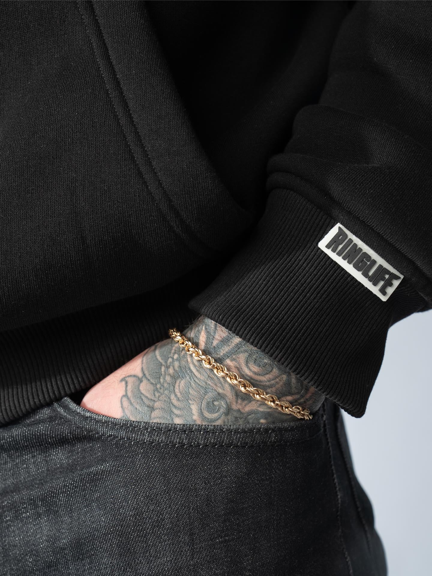 RINGLIFE Hoodie Oversized, R, schwarz