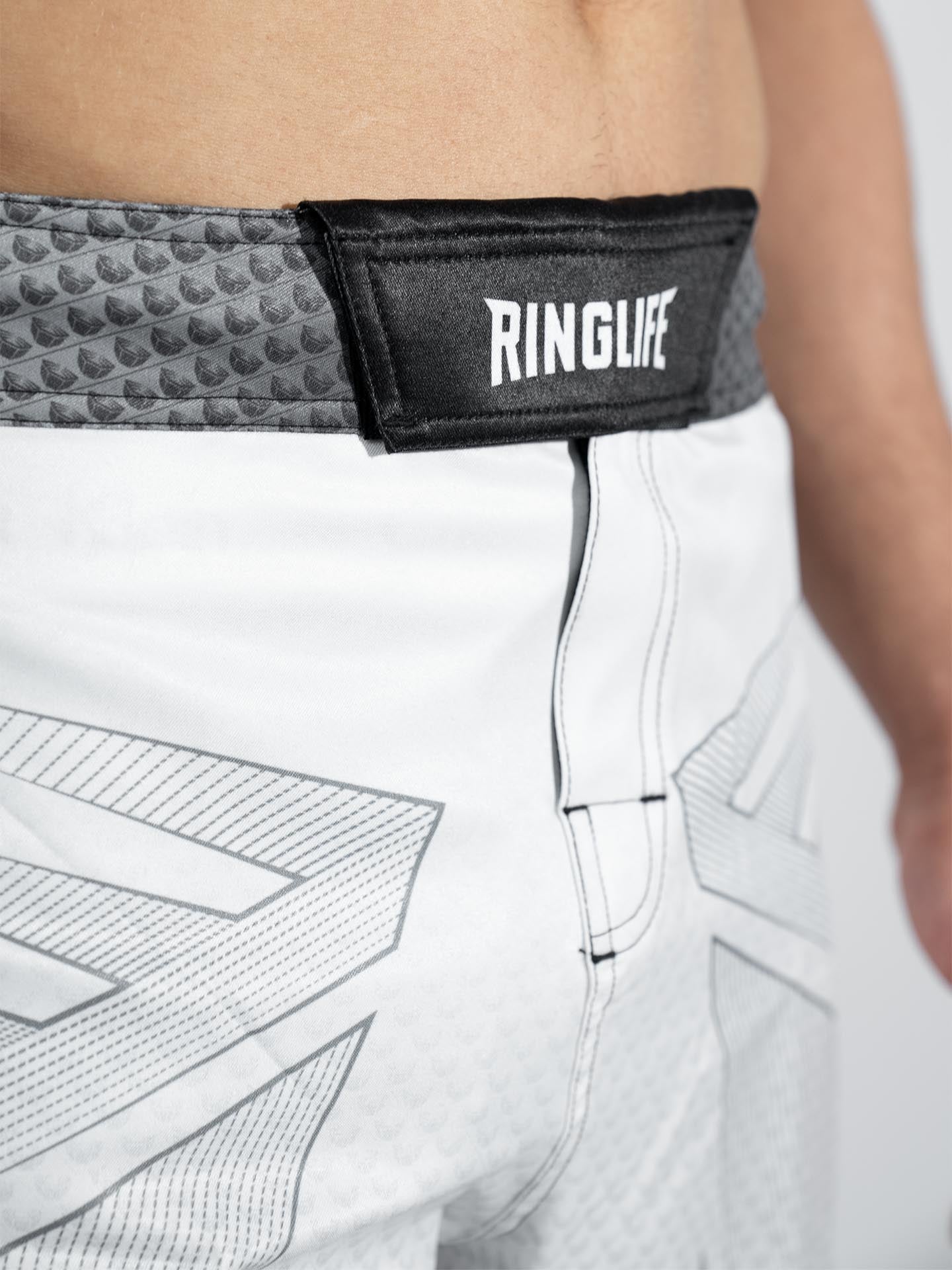 RINGLIFE MMA Shorts - Octaring 2.0 weiss-schwarz