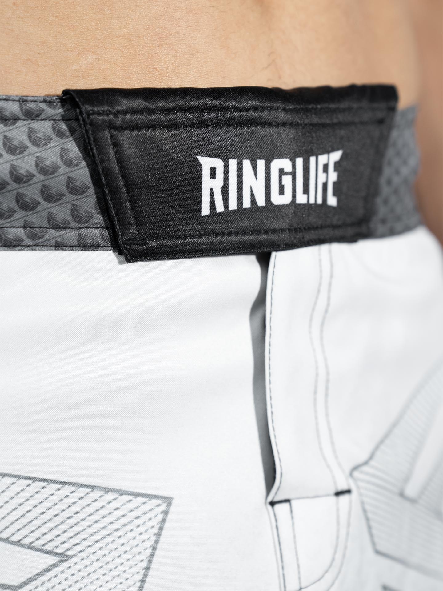 RINGLIFE MMA Shorts - Octaring 2.0 weiss-schwarz