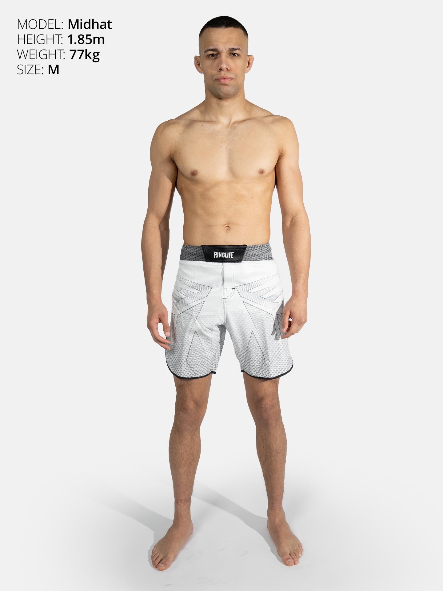 RINGLIFE MMA Shorts - Octaring 2.0 weiss-schwarz