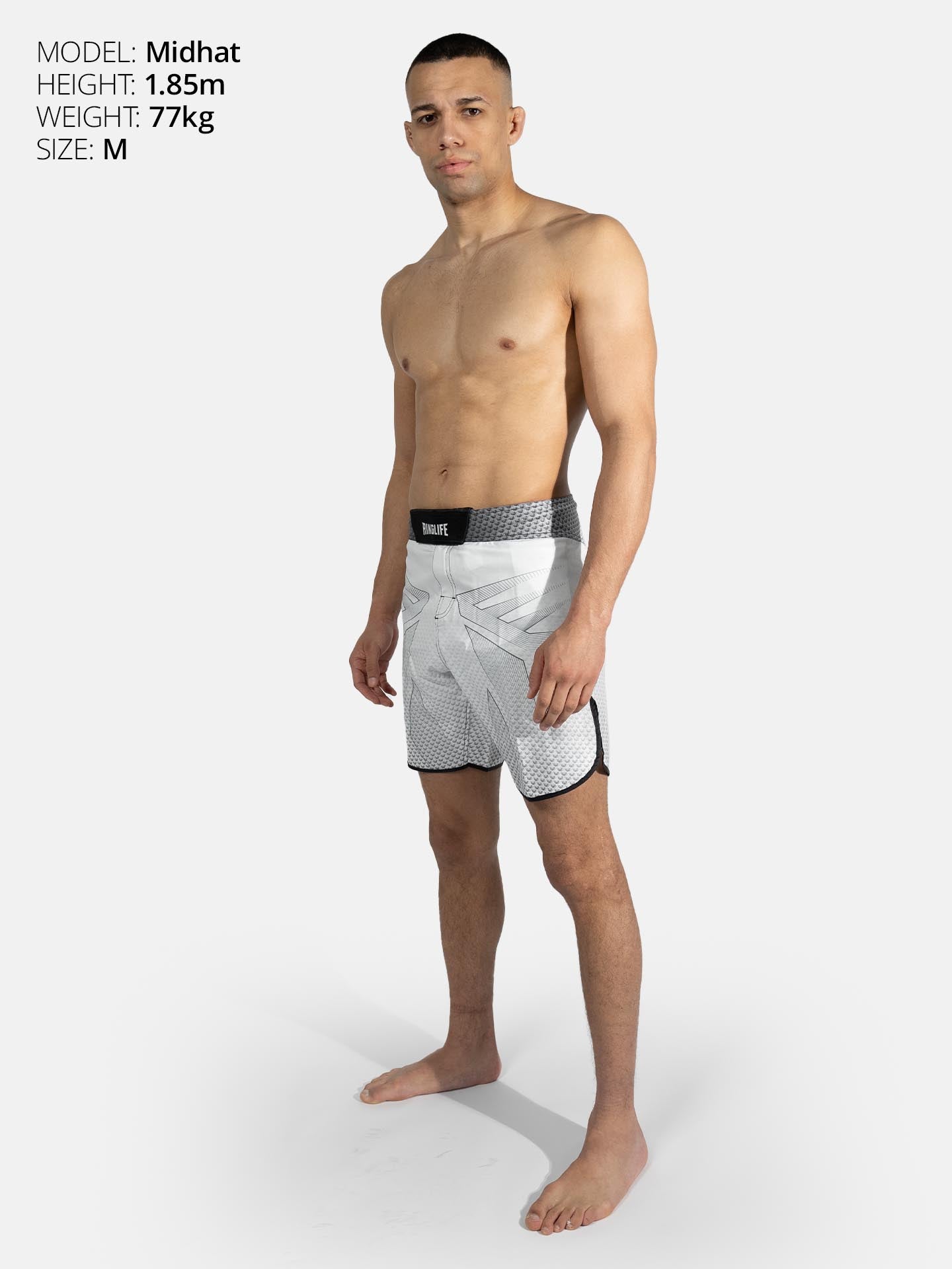 RINGLIFE MMA Shorts - Octaring 2.0 weiss-schwarz