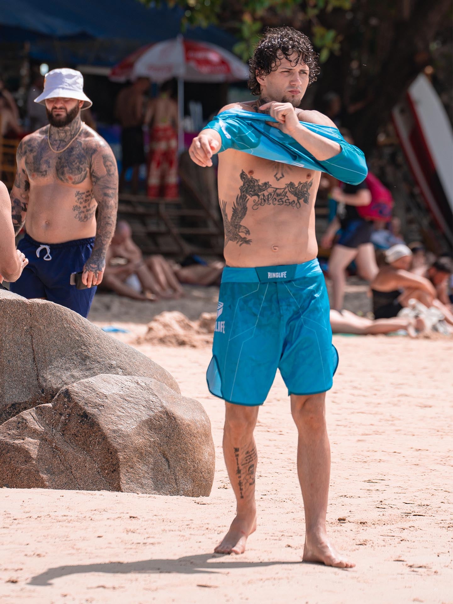 RINGLIFE MMA Shorts - Transition grün-blau