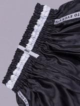 RINGLIFE Muay Thai Shorts, Label, schwarz