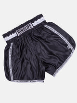 RINGLIFE Muay Thai Shorts, Label, schwarz