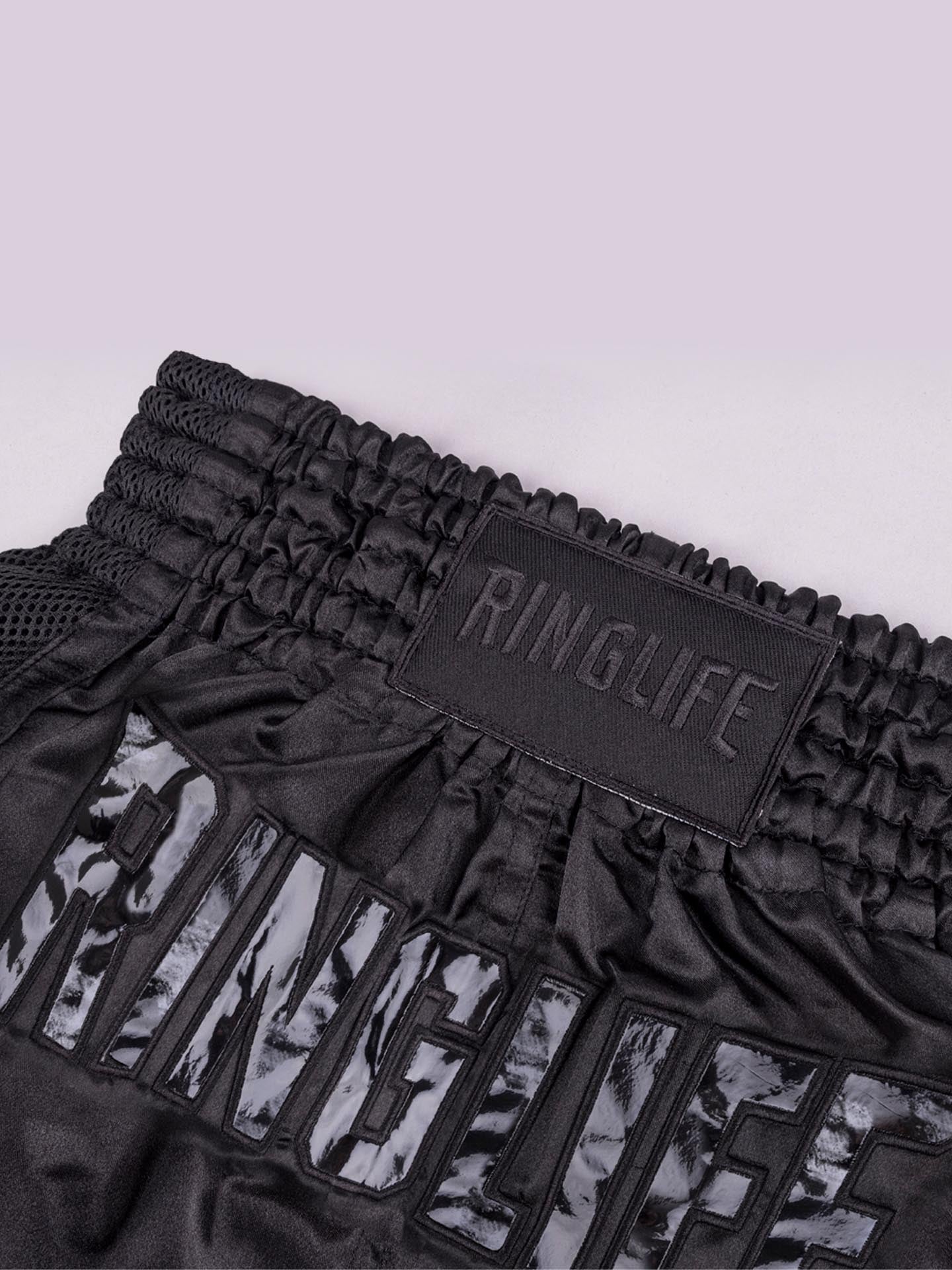 RINGLIFE Muay Thai Shorts, Pulse, schwarz-schwarz