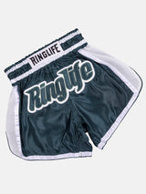 RINGLIFE Muay Thai Shorts, Represent, grün-weiß