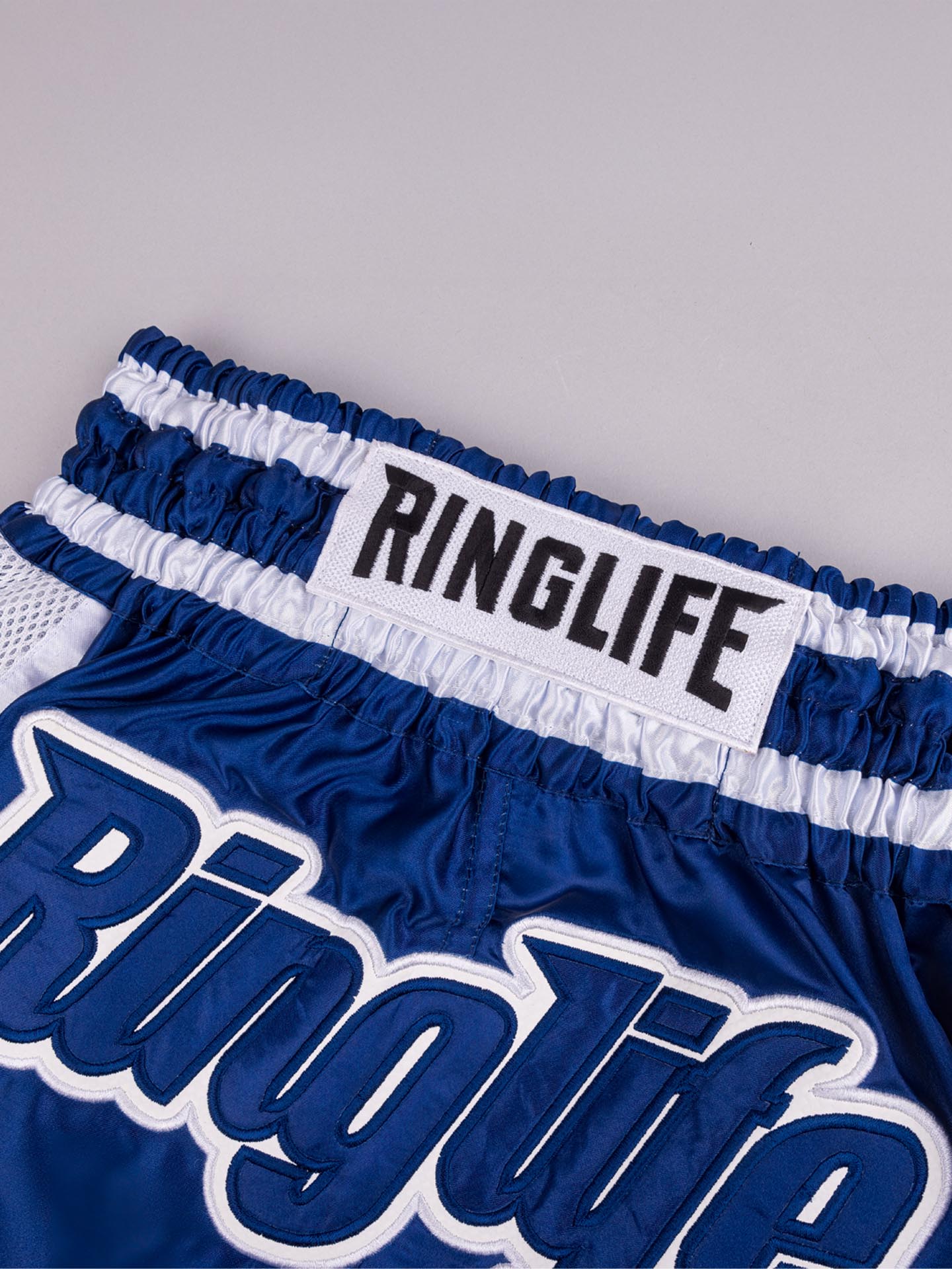 RINGLIFE Muay Thai Shorts, Represent, navy-weiß