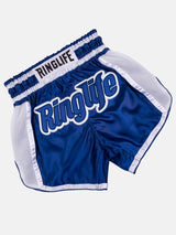 RINGLIFE Muay Thai Shorts, Represent, navy-weiß