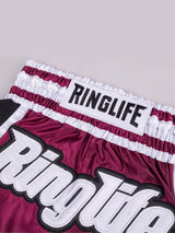 RINGLIFE Muay Thai Shorts, Represent, rot-schwarz