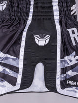 RINGLIFE Muay Thai Shorts, Unit, schwarz-camo