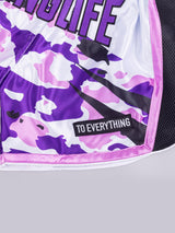 RINGLIFE Muay Thai Shorts, Unit, weiß-lila-camo
