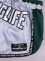 RINGLIFE Muay Thai Shorts, Vanguard, silber-grün