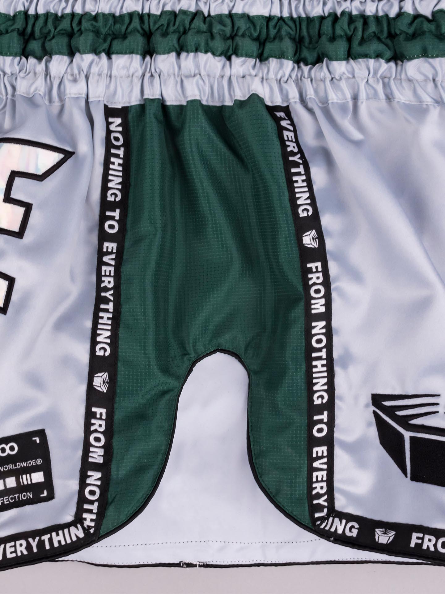 RINGLIFE Muay Thai Shorts, Vanguard, silber-grün