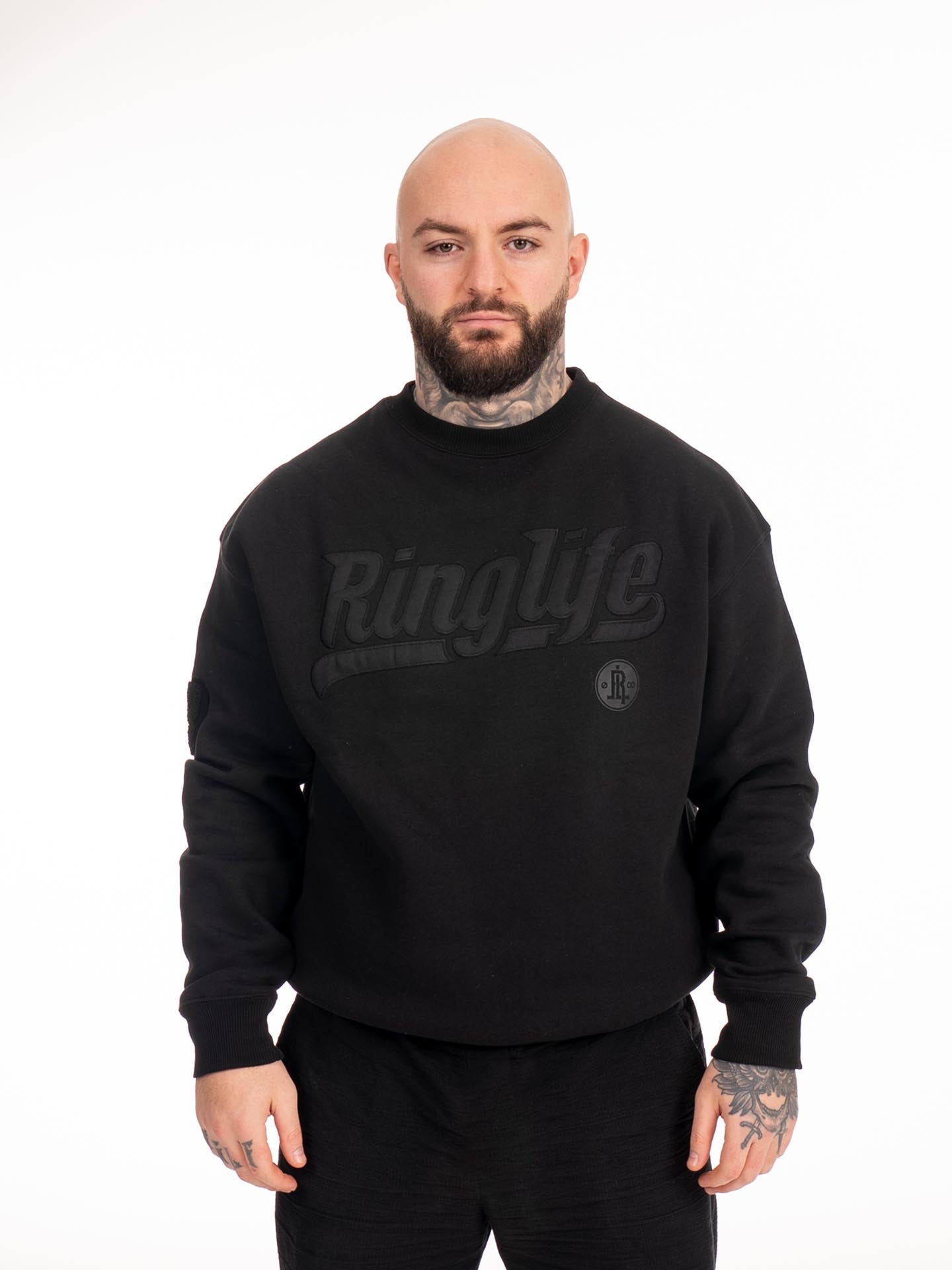 RINGLIFE Pullover, College, schwarz-matt