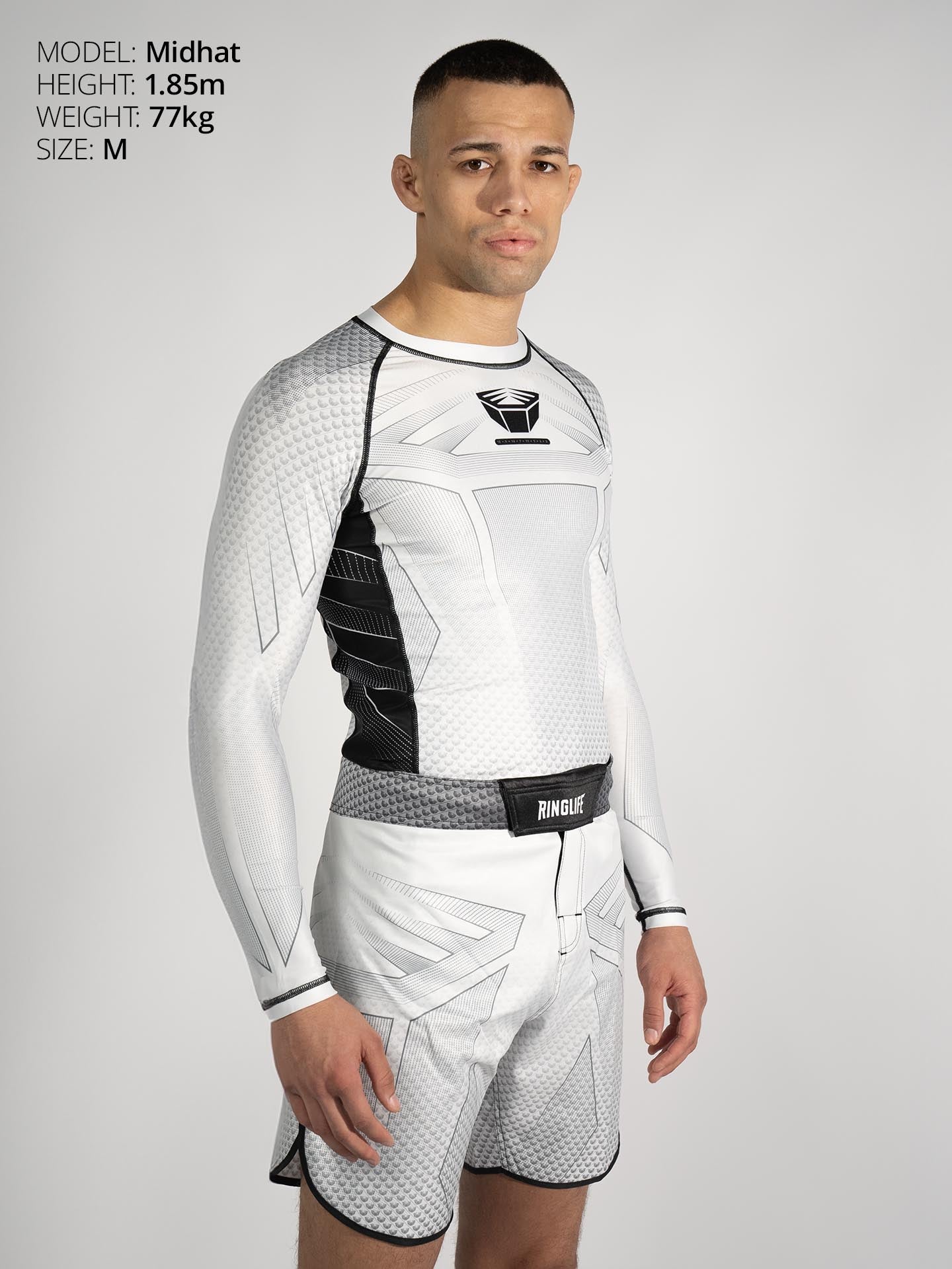 RINGLIFE Rashguard L/S - Octaring 2.0 weiss-schwarz