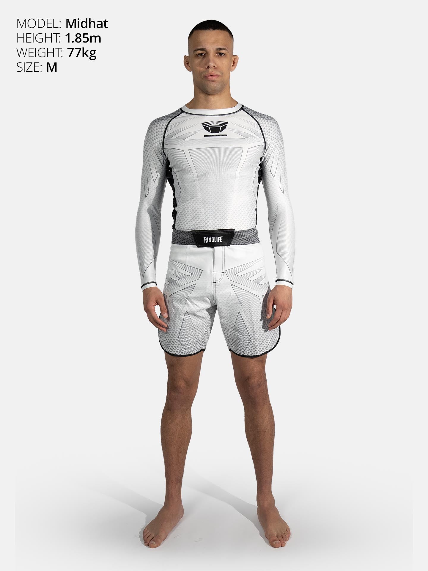 RINGLIFE Rashguard L/S - Octaring 2.0 weiss-schwarz