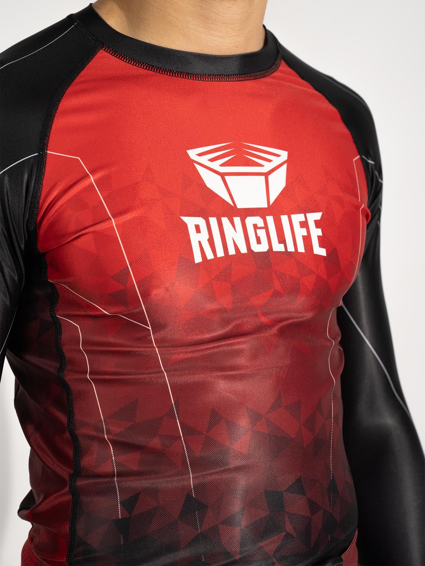 RINGLIFE Rashguard L/S - Transition schwarz-rot