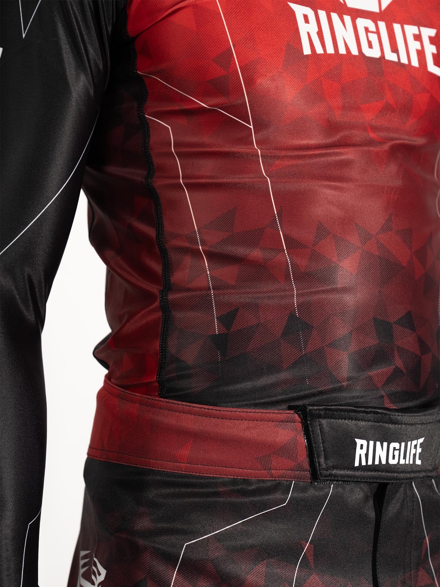 RINGLIFE Rashguard L/S - Transition schwarz-rot
