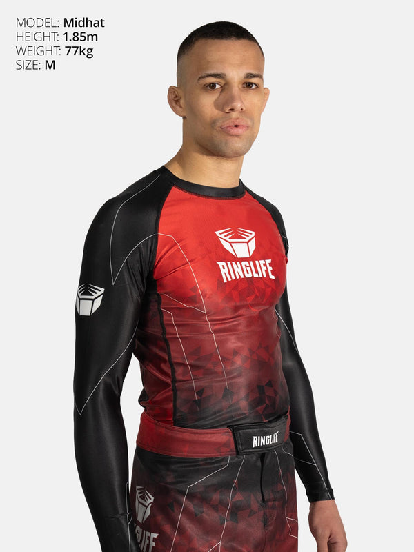 RINGLIFE Rashguard L/S - Transition schwarz-rot