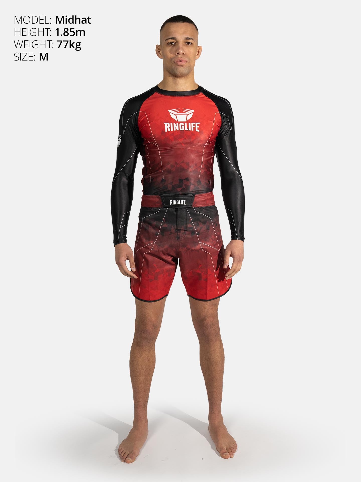 RINGLIFE Rashguard L/S - Transition schwarz-rot