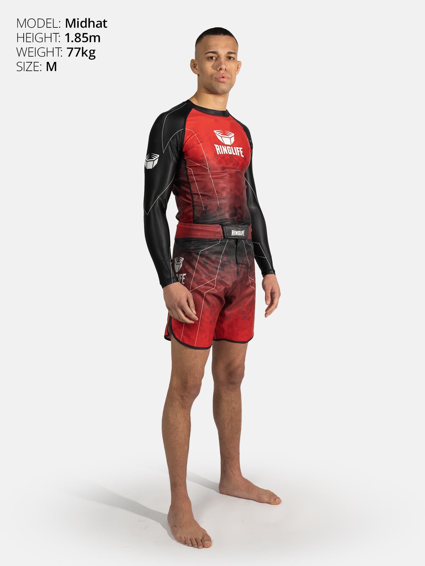 RINGLIFE Rashguard L/S - Transition schwarz-rot