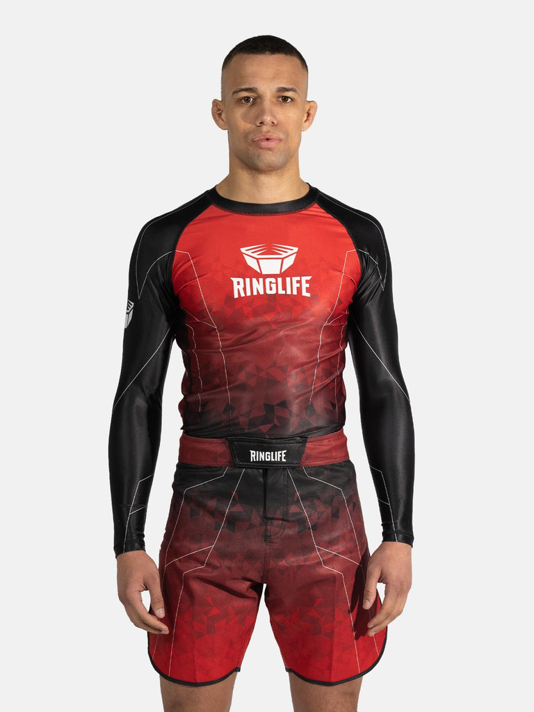 RINGLIFE Rashguard L/S - Transition schwarz-rot