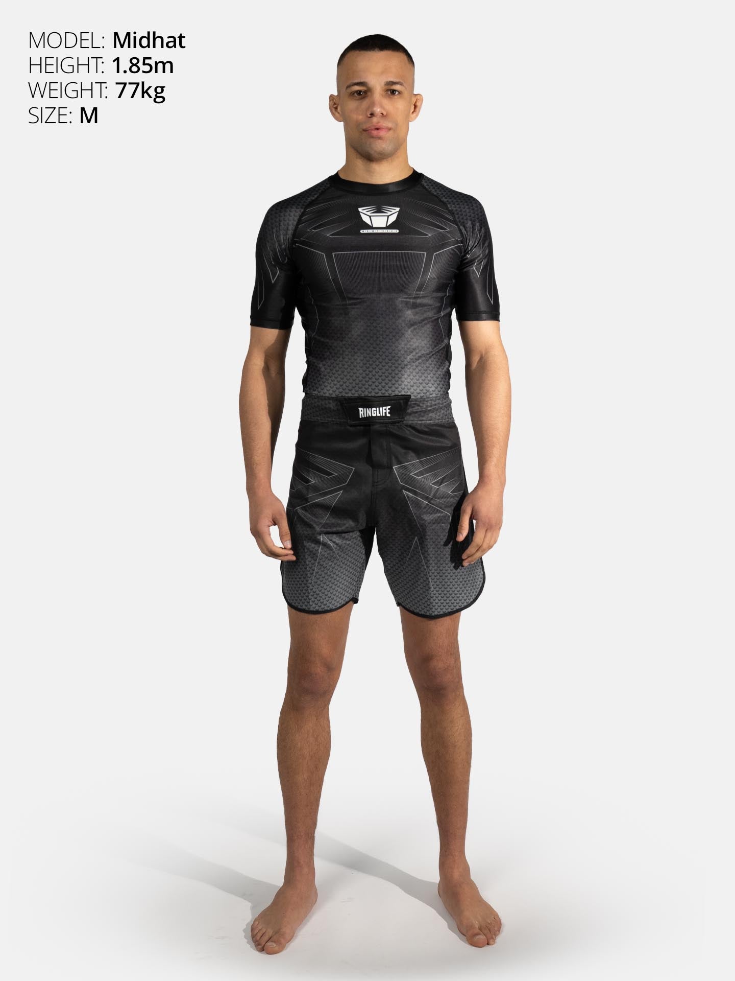 RINGLIFE Rashguard S/S - Octaring 2.0 schwarz-grau