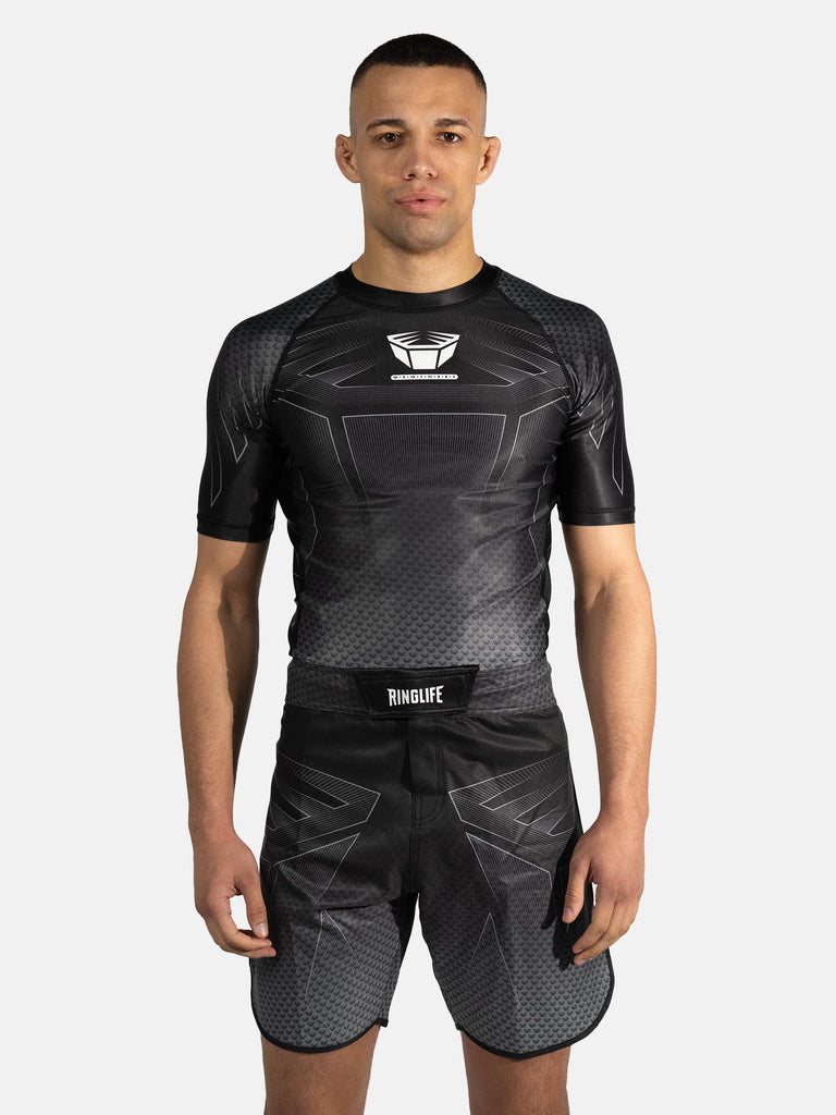 RINGLIFE Rashguard S/S - Octaring 2.0 schwarz-grau