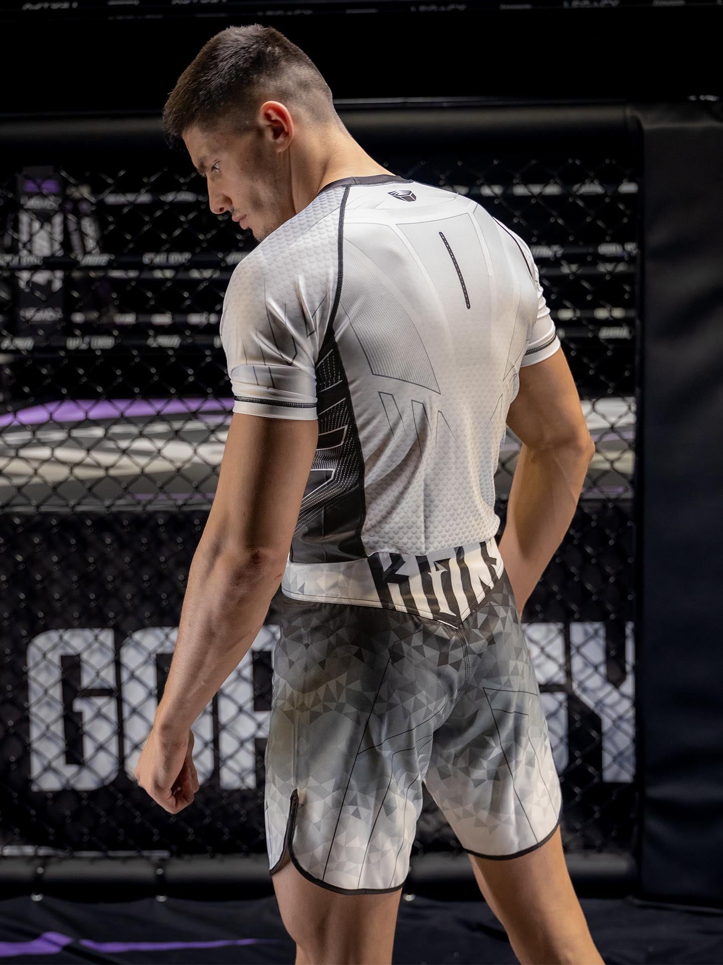 RINGLIFE Rashguard S/S - Octaring 2.0 weiss-schwarz