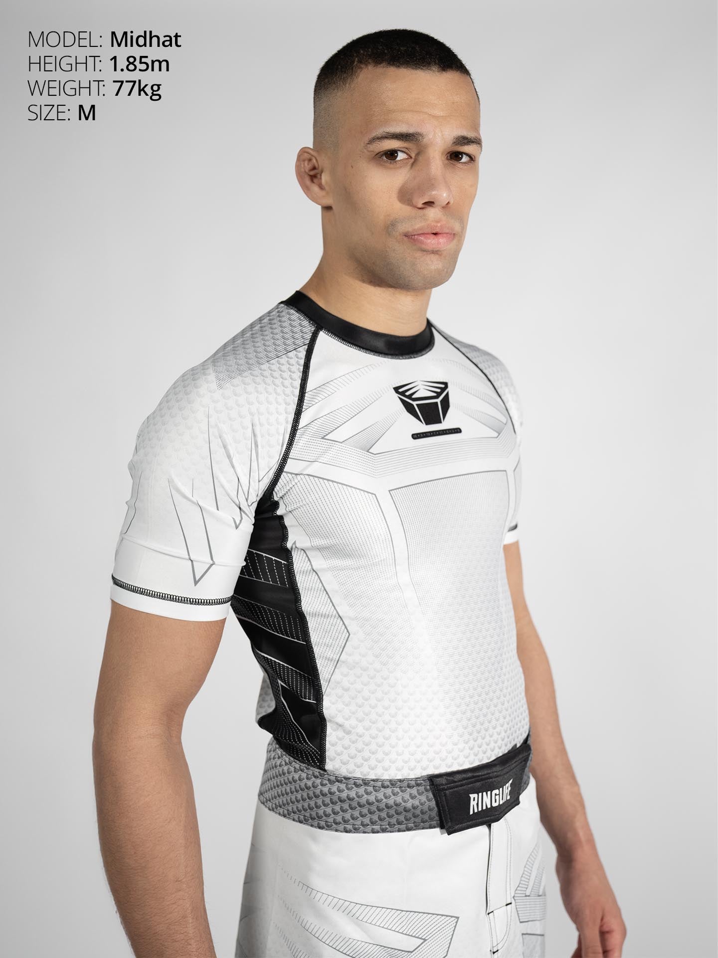 RINGLIFE Rashguard S/S - Octaring 2.0 weiss-schwarz