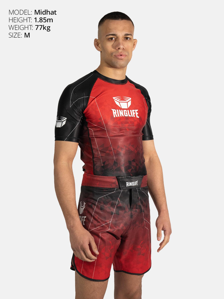 RINGLIFE Rashguard S/S - Transition schwarz-rot