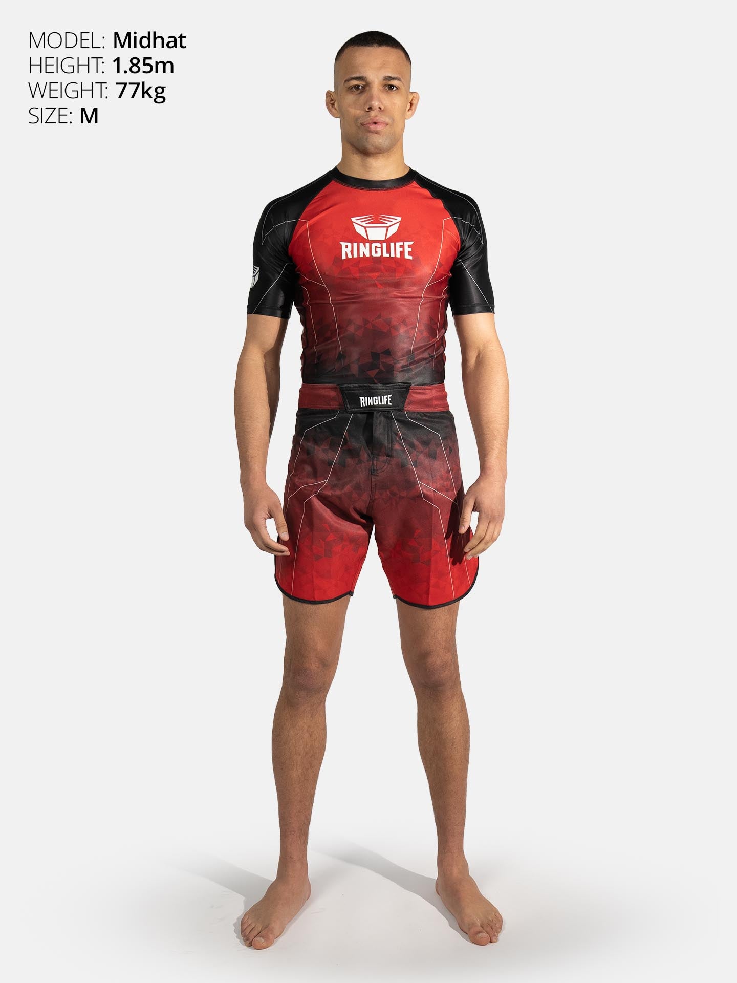 RINGLIFE Rashguard S/S - Transition schwarz-rot