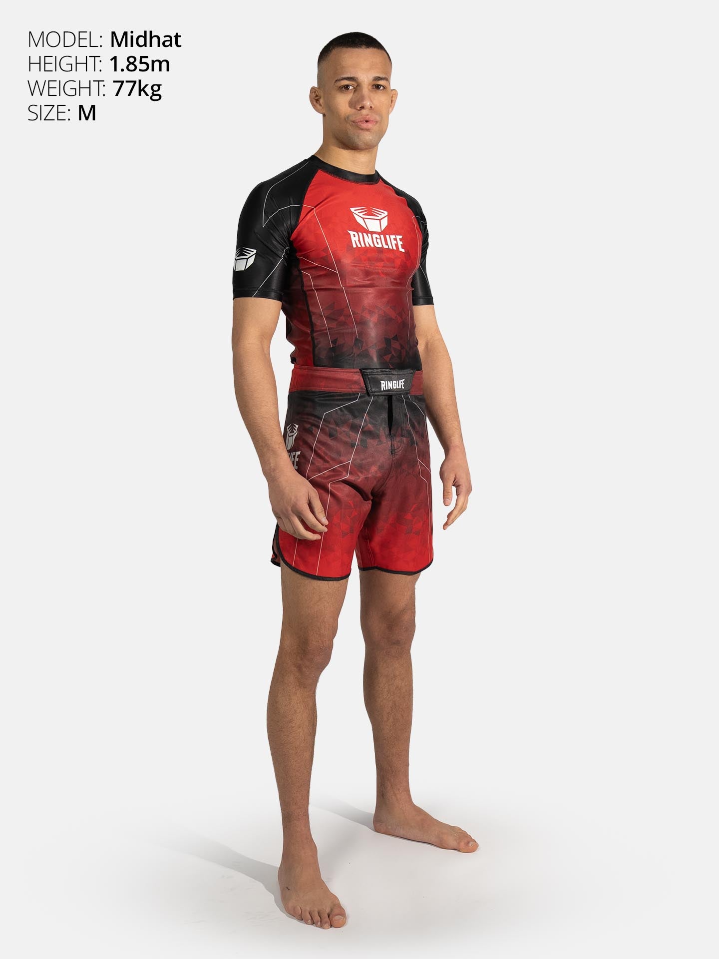 RINGLIFE Rashguard S/S - Transition schwarz-rot