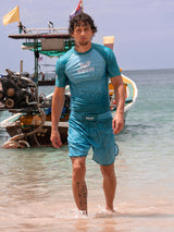 RINGLIFE Rashguard S/S - Transition grün-blau