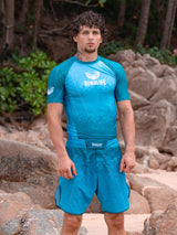 RINGLIFE Rashguard S/S - Transition grün-blau