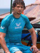 RINGLIFE Rashguard S/S - Transition grün-blau