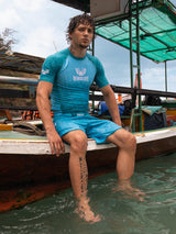 RINGLIFE Rashguard S/S - Transition grün-blau