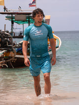 RINGLIFE Rashguard S/S - Transition grün-blau