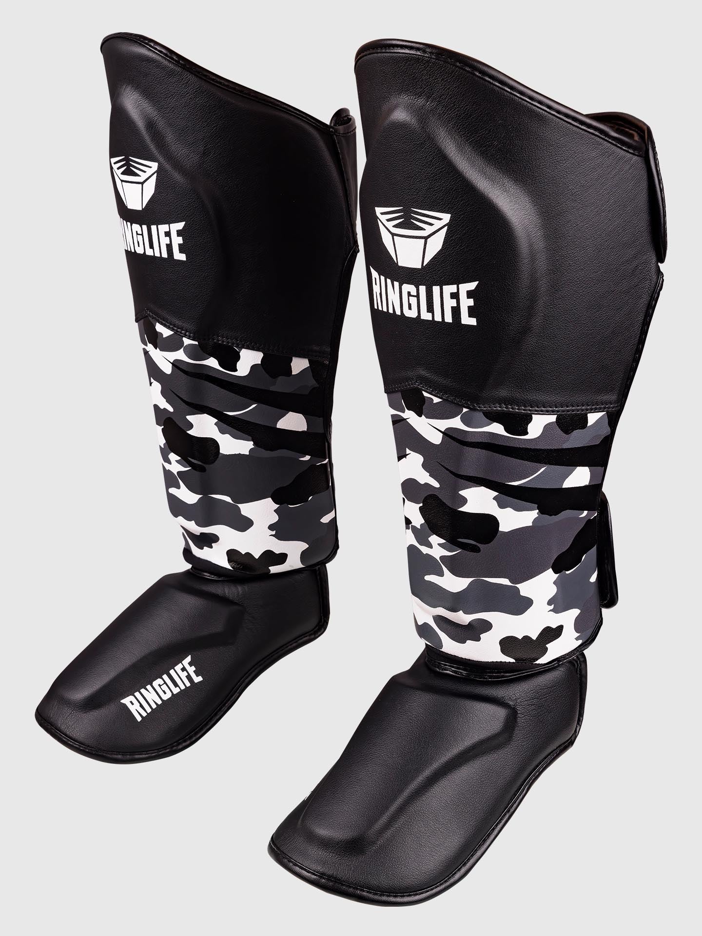 RINGLIFE Schienbeinschoner, Unit, schwarz-camo