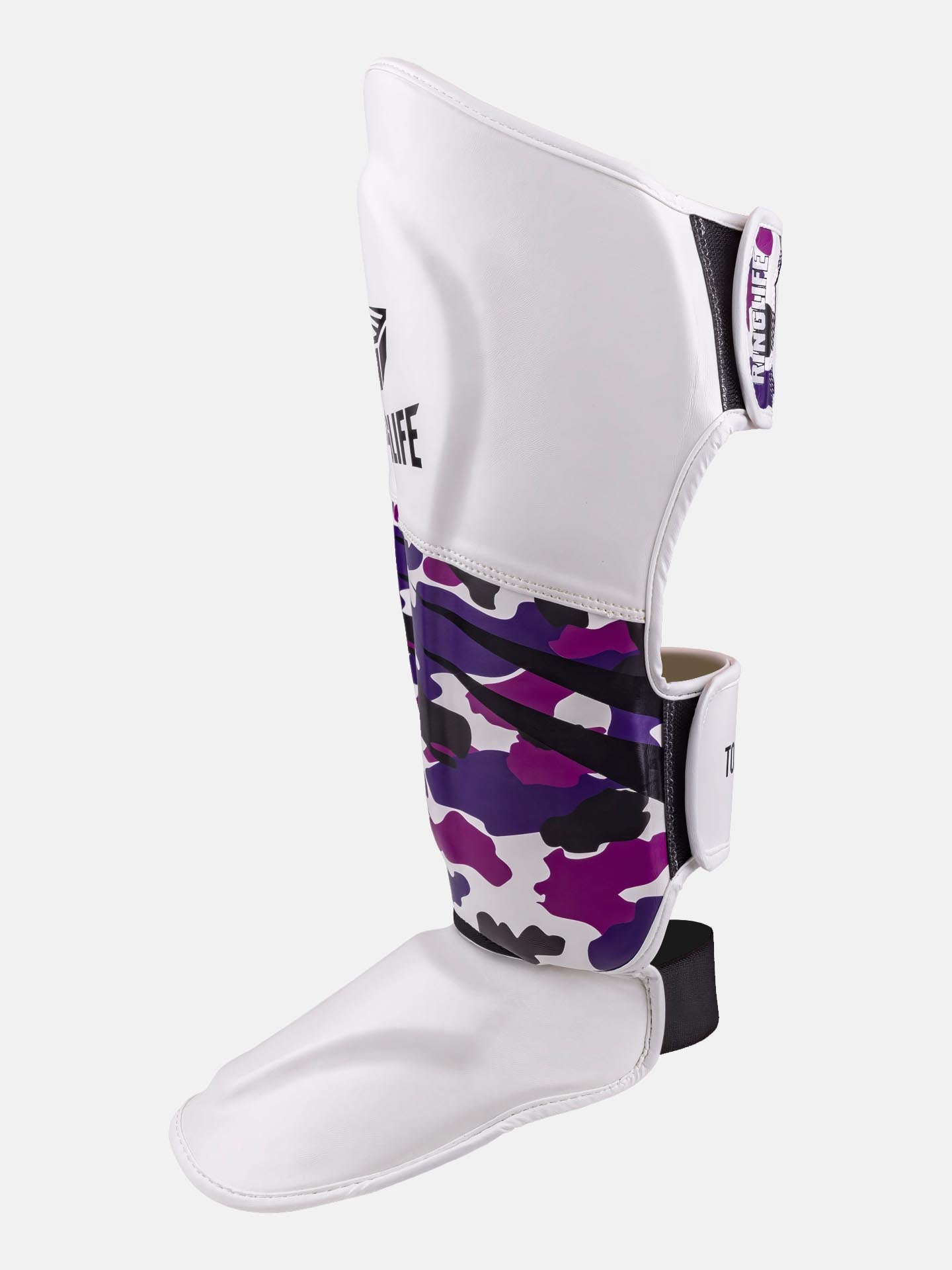 RINGLIFE Schienbeinschoner, Unit, weiß-lila-camo