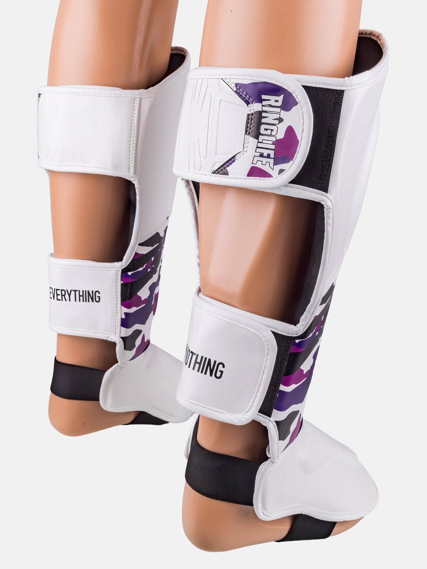 RINGLIFE Schienbeinschoner, Unit, weiß-lila-camo