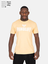 RINGLIFE T-Shirt, Logo 2.0, apricot-weiß