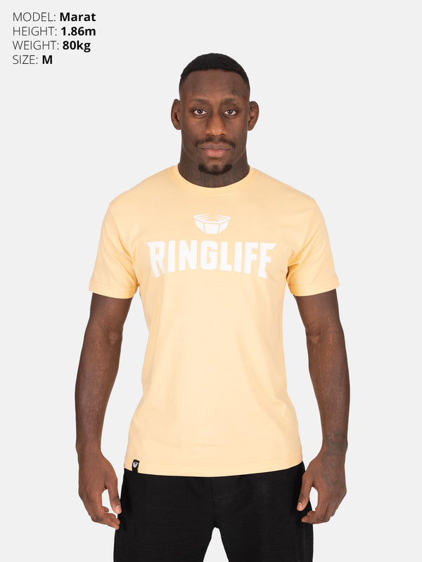 RINGLIFE T-Shirt, Logo 2.0, apricot-weiß